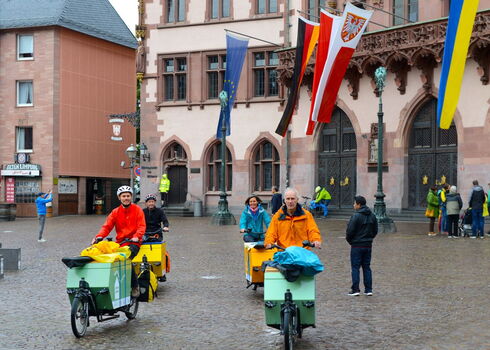 Tourauftakt auf dem Römerberg - © Umwelltlernen Frankfurt e.V.