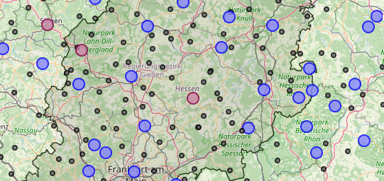 Karte der Wetterextreme