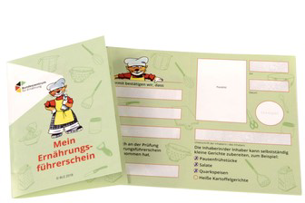 Ein gedruckter Ernährungsführerschein